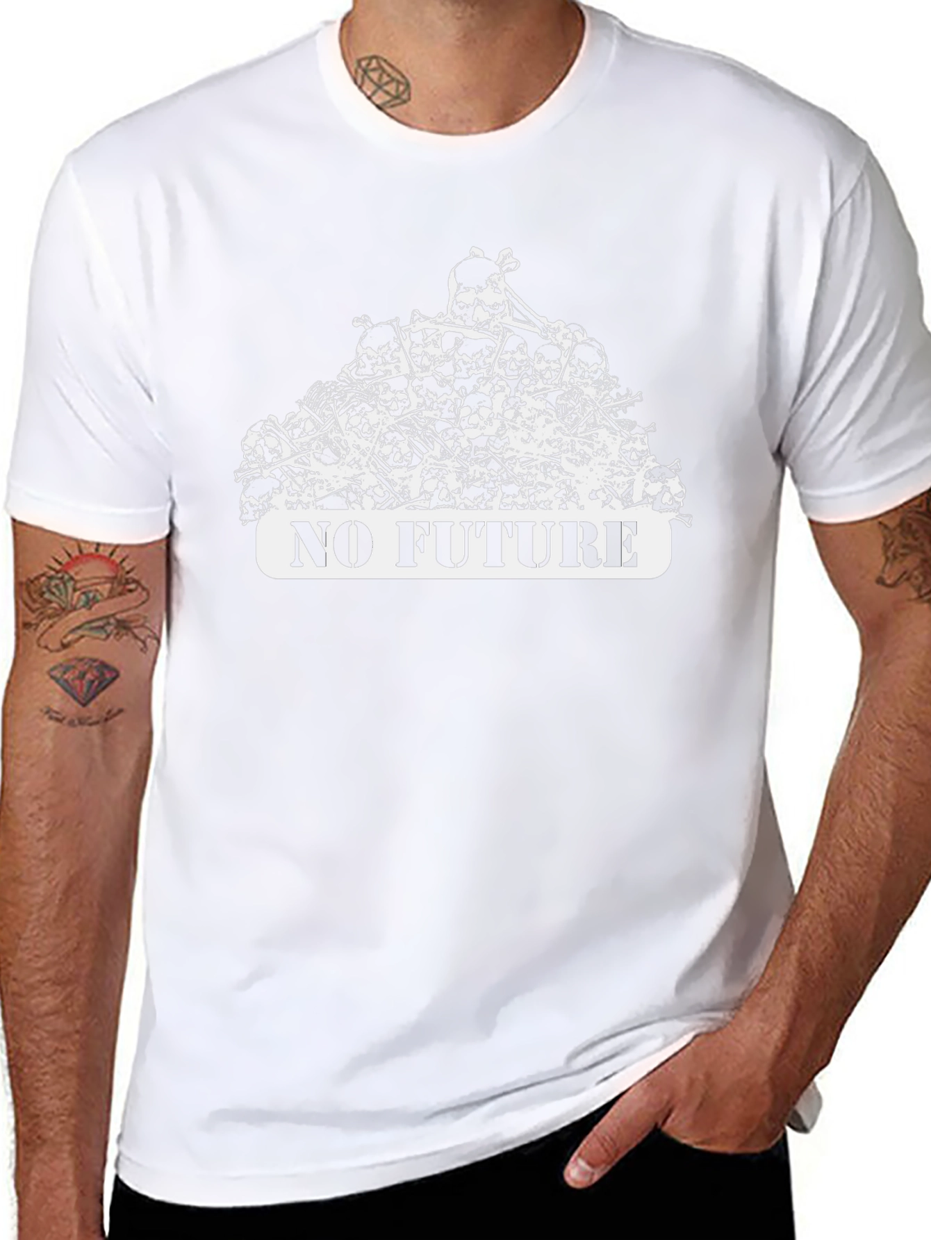 No Future Skull Pile Graphic Tee - Edgy Streetwear