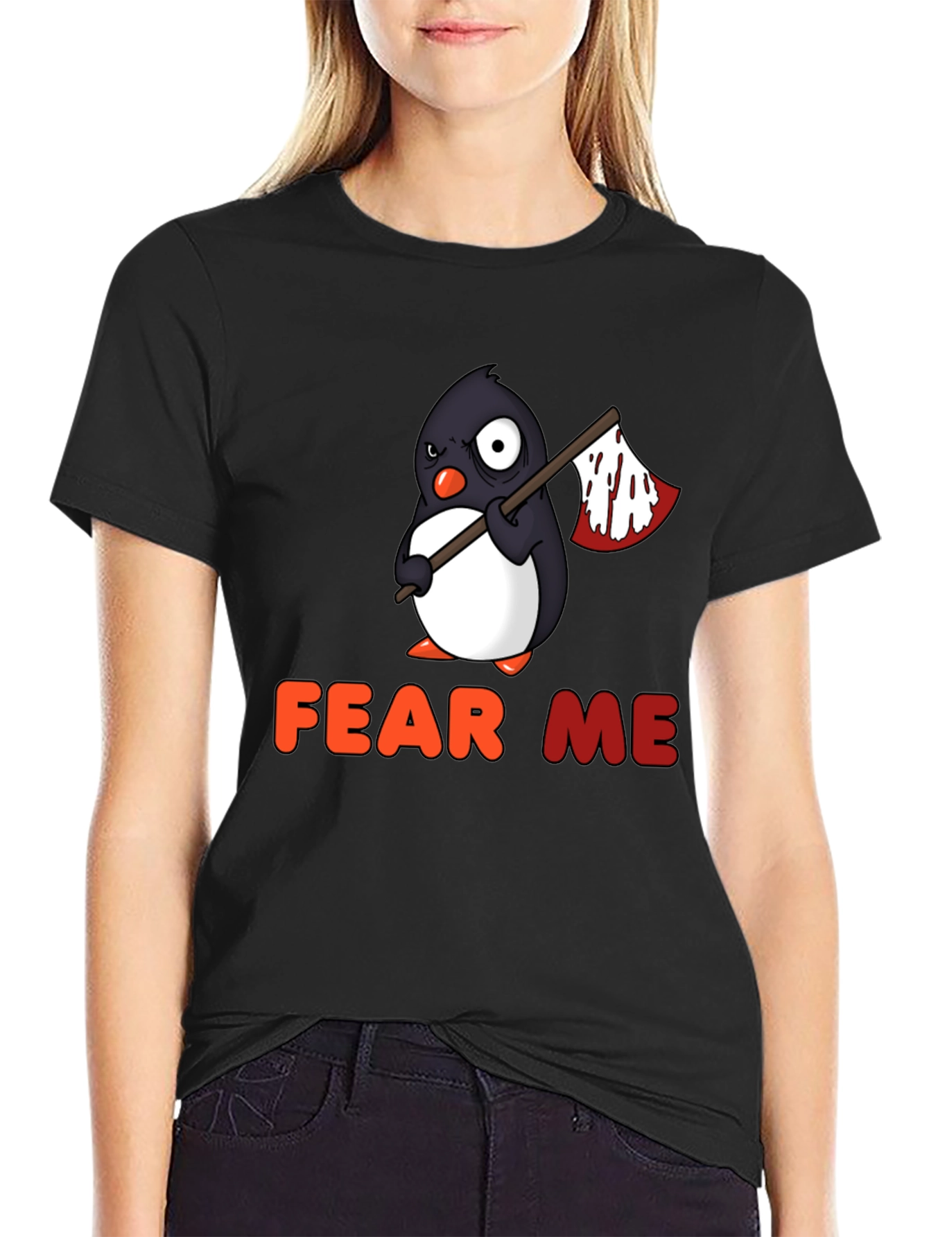 Fear Me Penguin Graphic T-Shirt