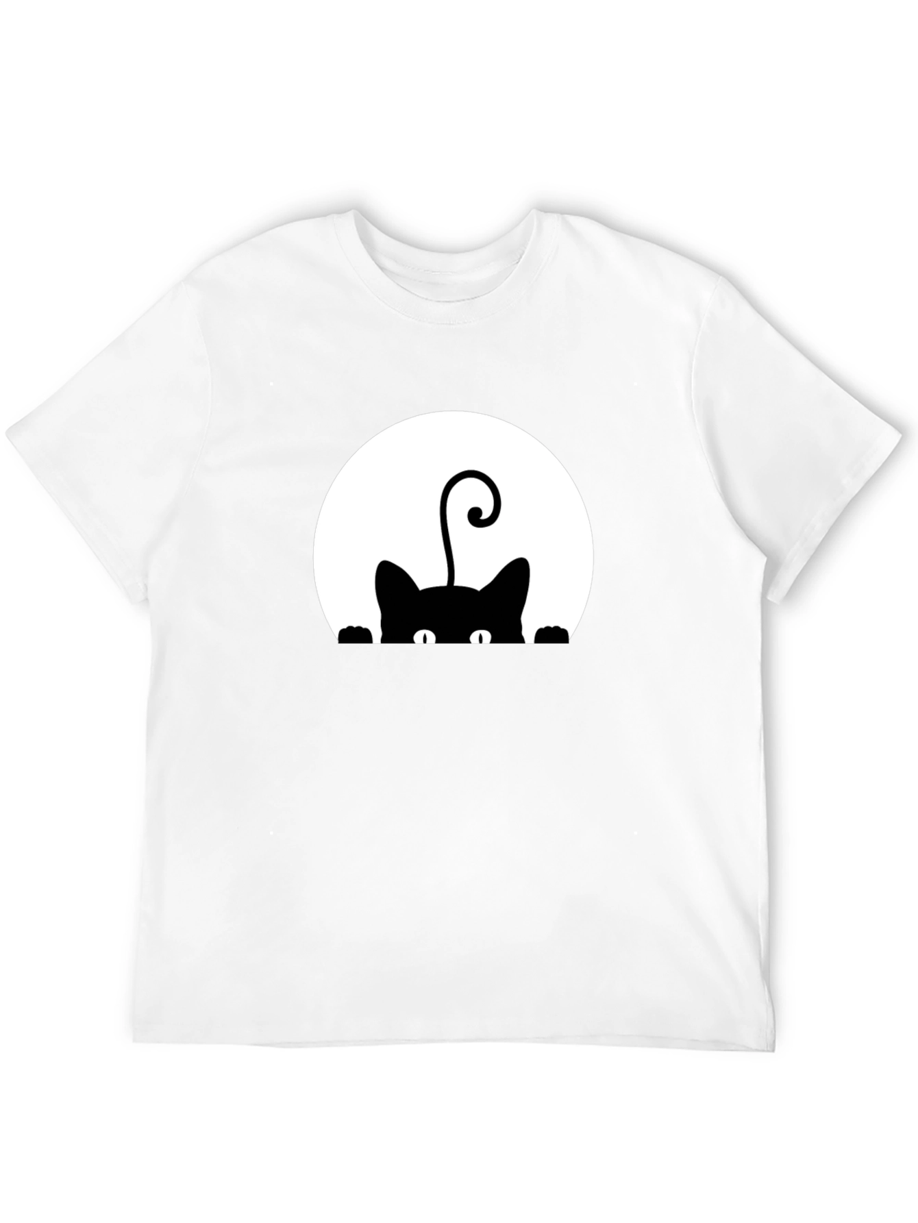 Black Cat Peek-a-Boo Graphic T-Shirt