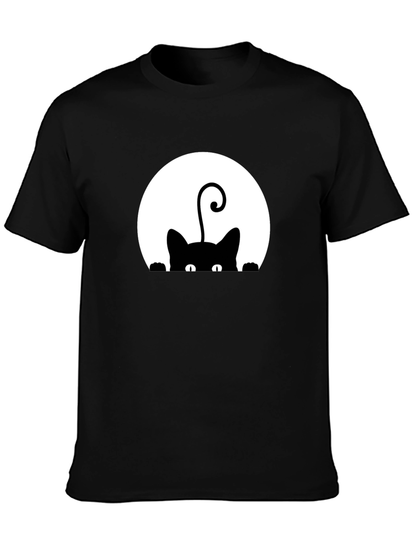 Black Cat Peek-a-Boo Graphic T-Shirt