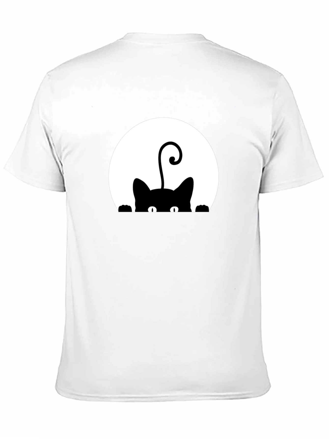 Black Cat Peek-a-Boo Graphic T-Shirt