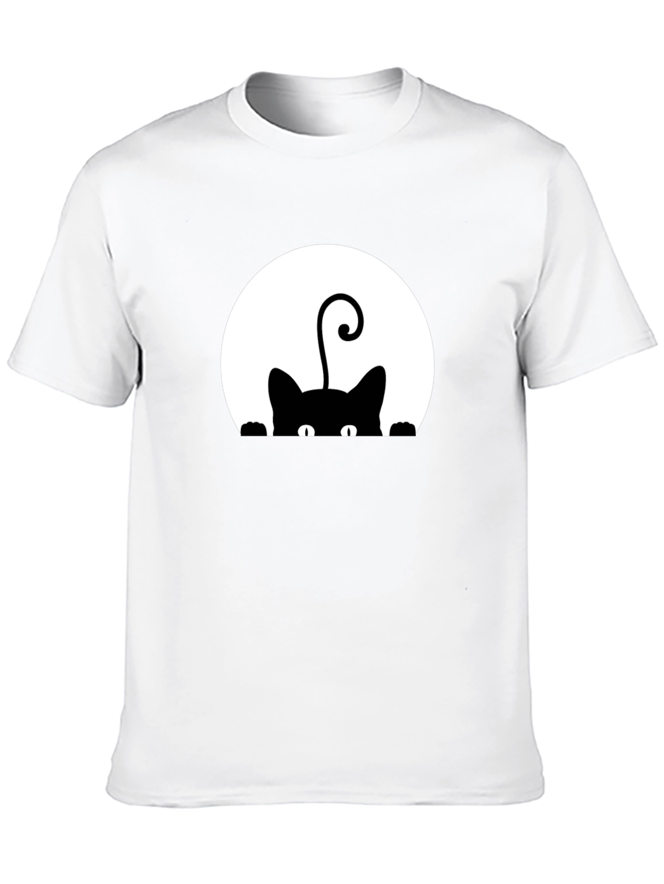 Black Cat Peek-a-Boo Graphic T-Shirt