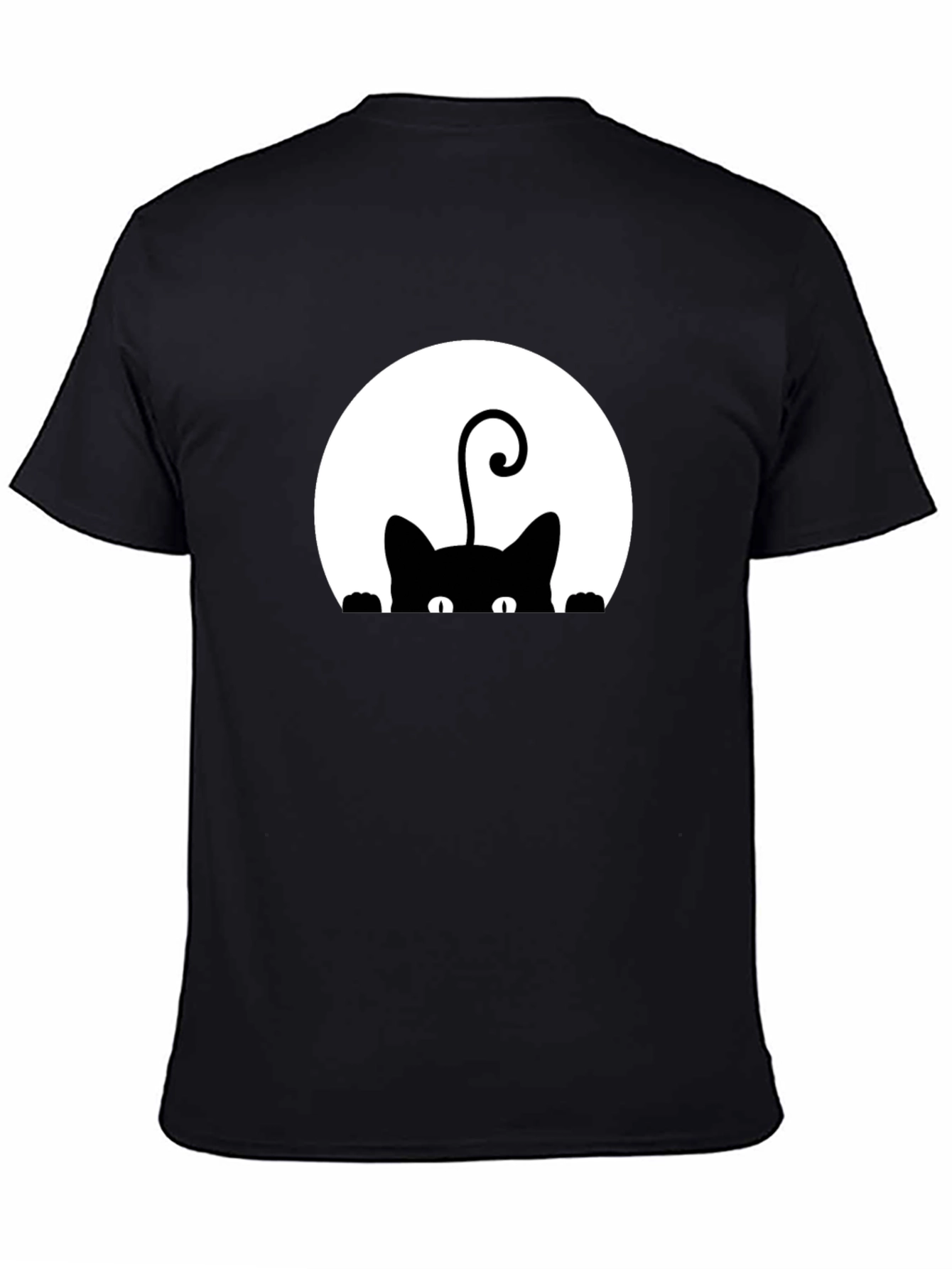 Black Cat Peek-a-Boo Graphic T-Shirt
