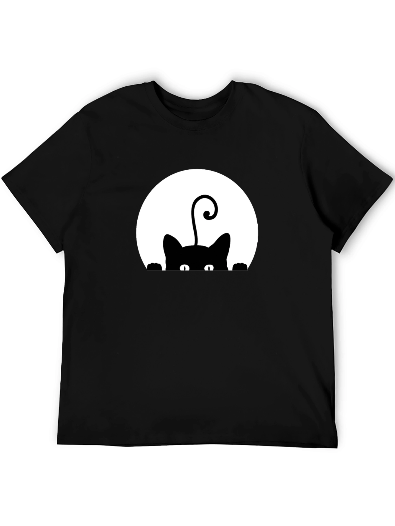 Black Cat Peek-a-Boo Graphic T-Shirt