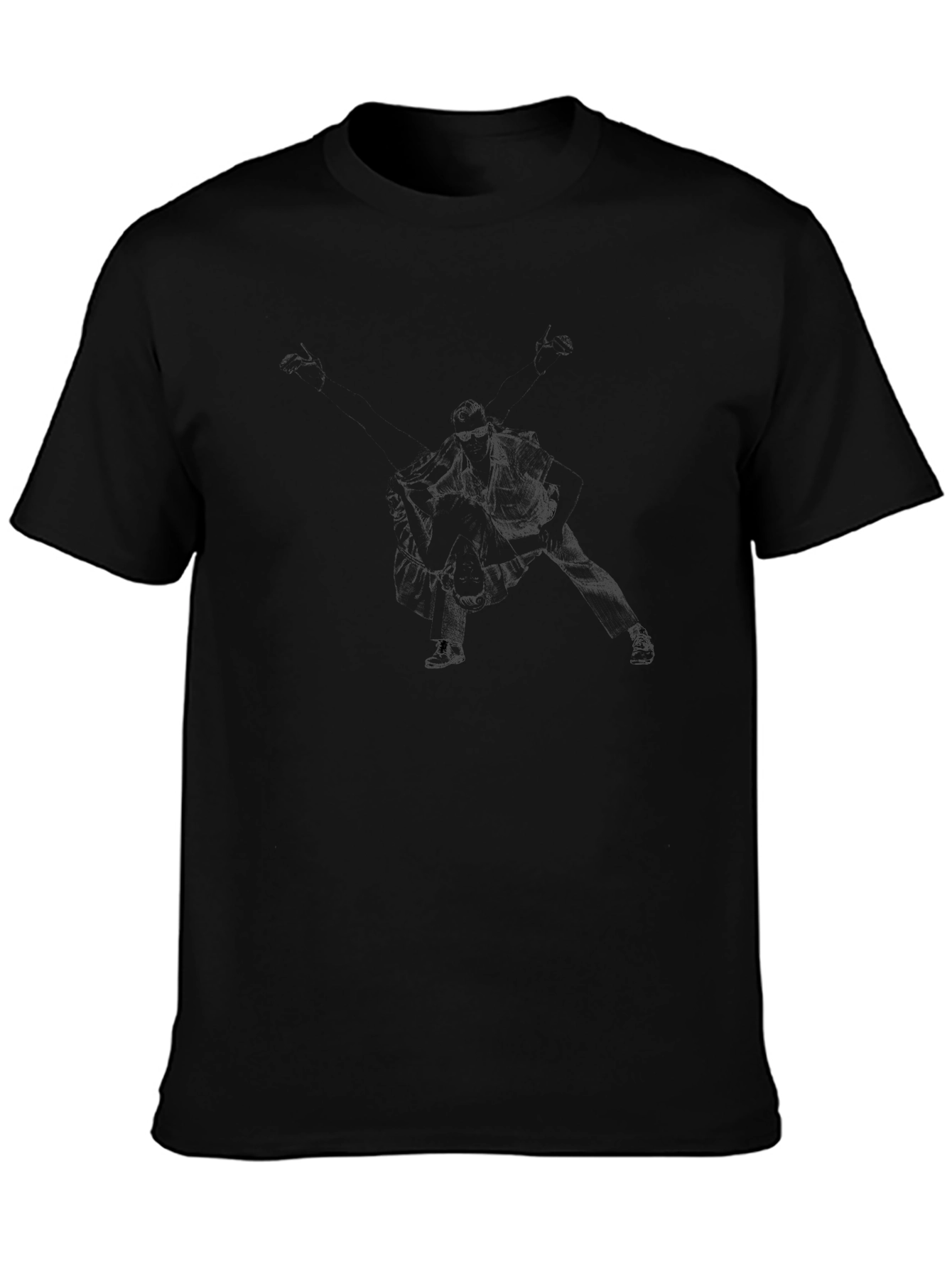 Mens Black Graphic Tee