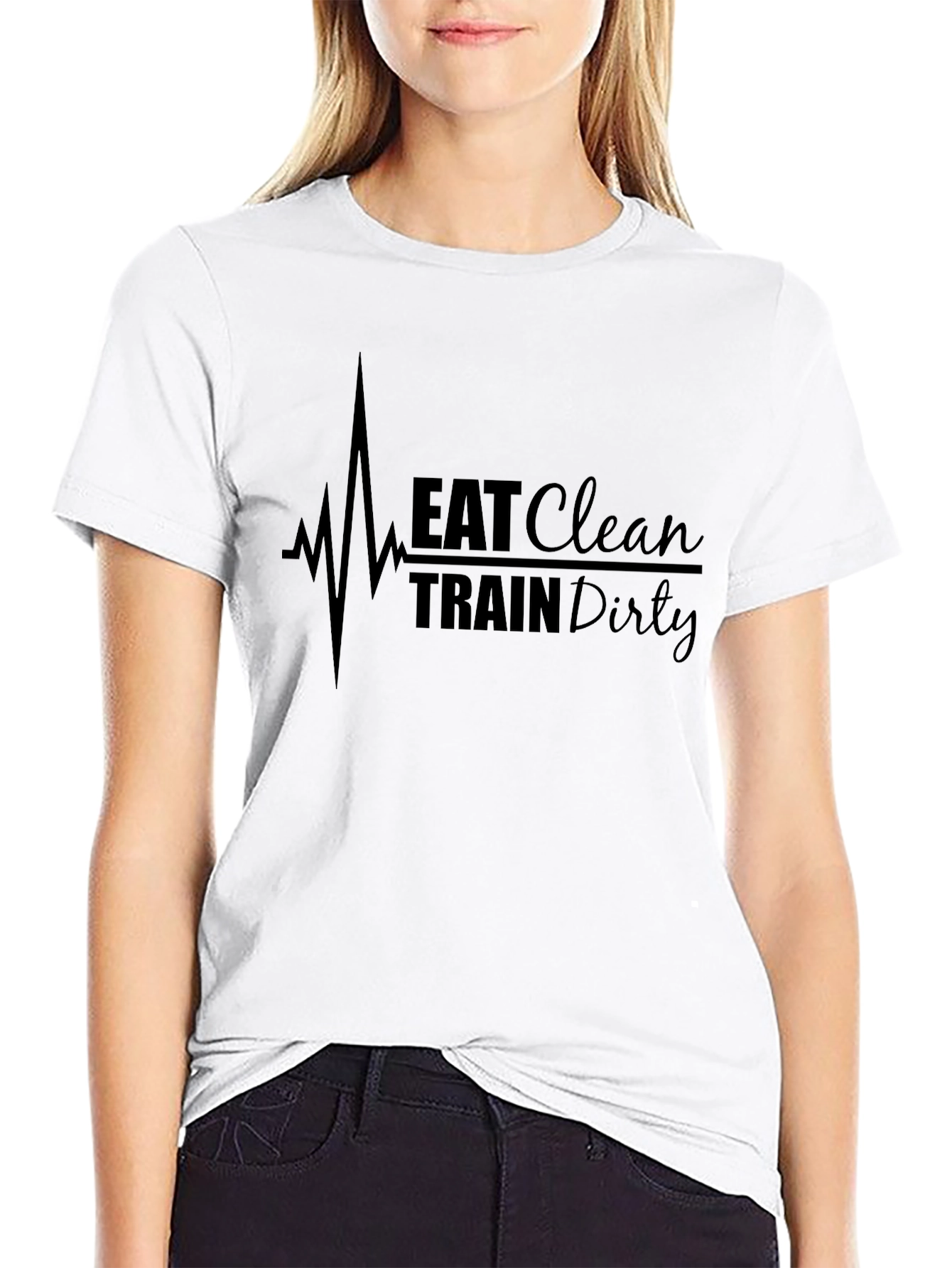 Eat Clean Train Dirty Graphic Tee - Black