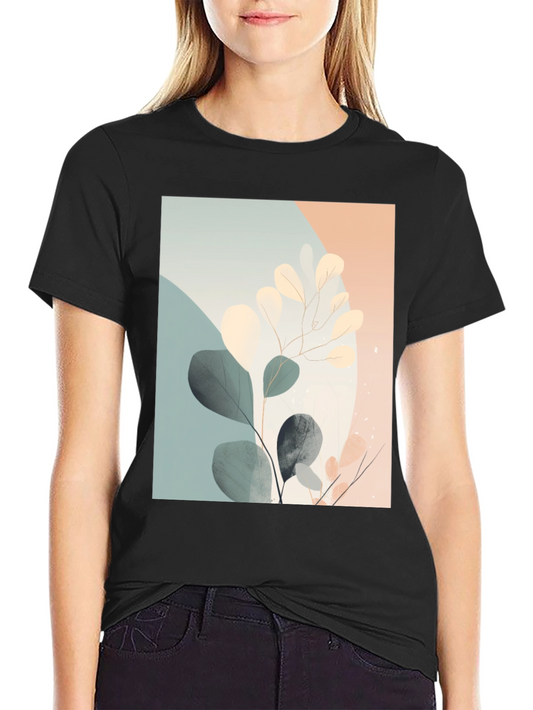 Botanical Print Black T-Shirt
