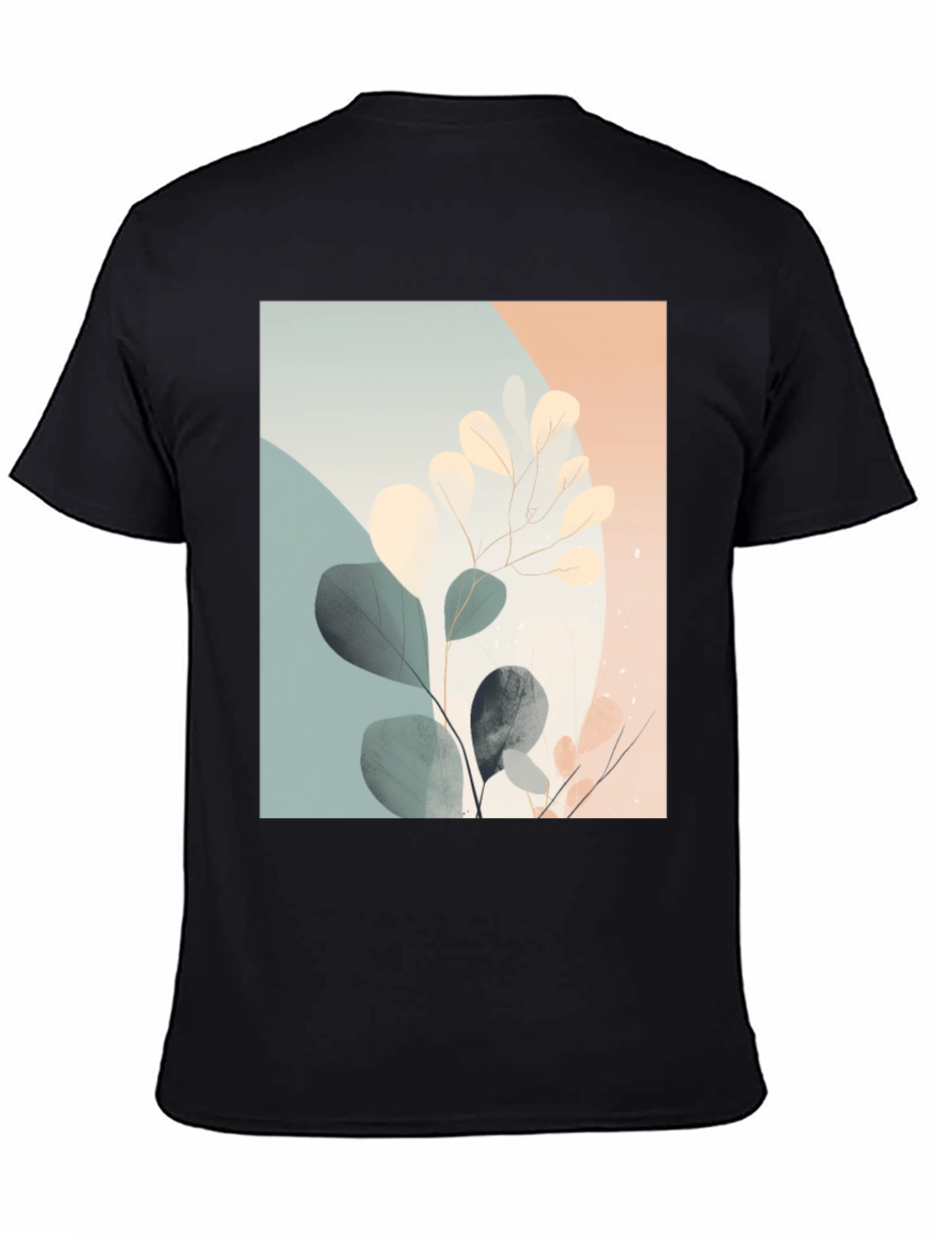 Botanical Print Black T-Shirt
