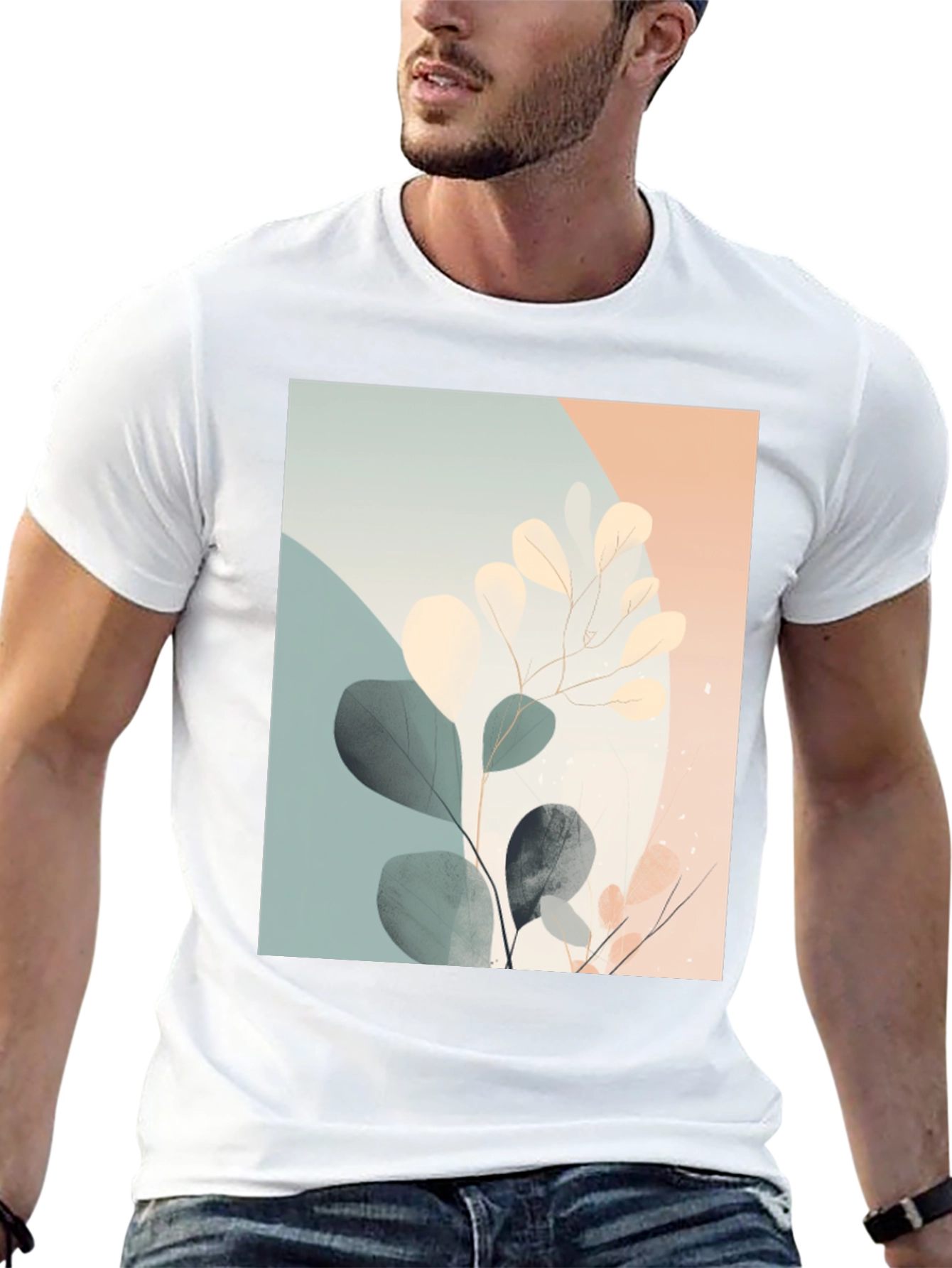 Botanical Print Black T-Shirt