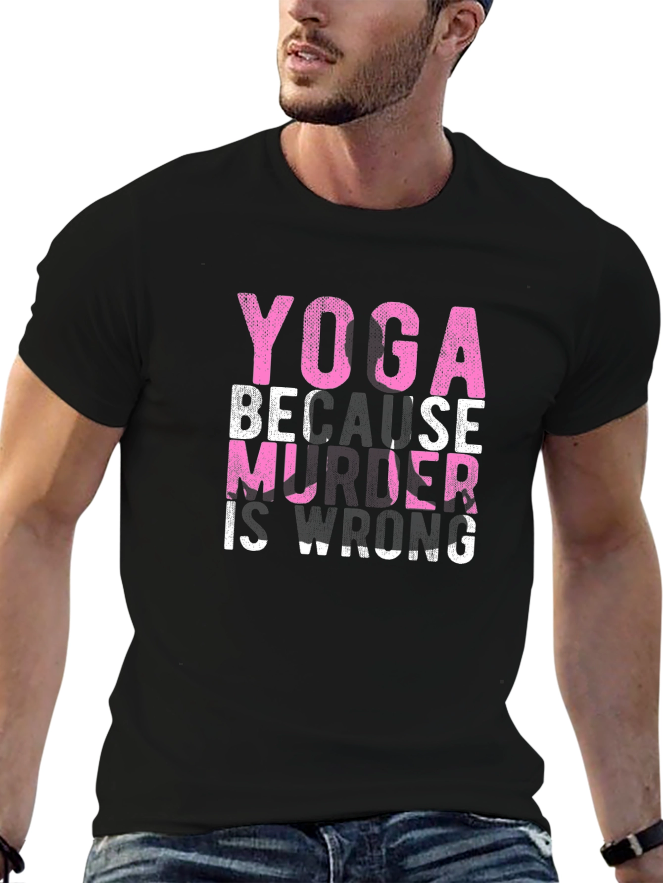 Yoga Because Murder is Wrong Graphic T-Shirt