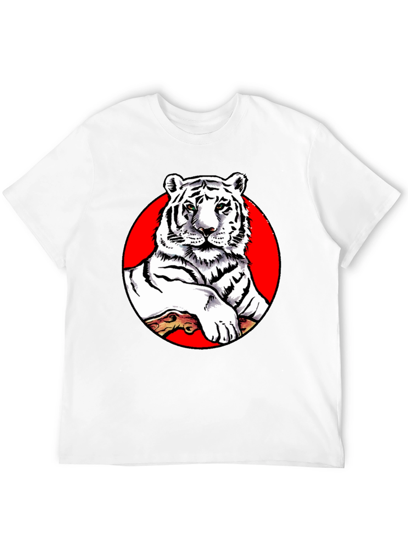 Cool White Tiger Graphic Tee - Black