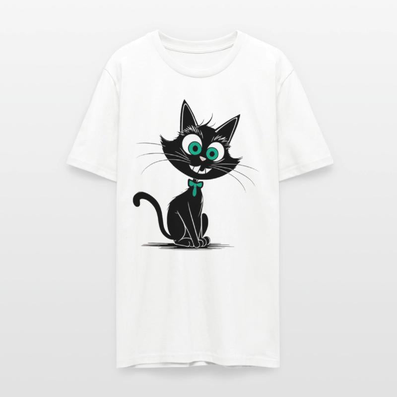 Whimsical Black Cat with Teal Accessories