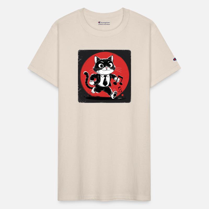 Whimsical Black White Cat Conductor Vintage S