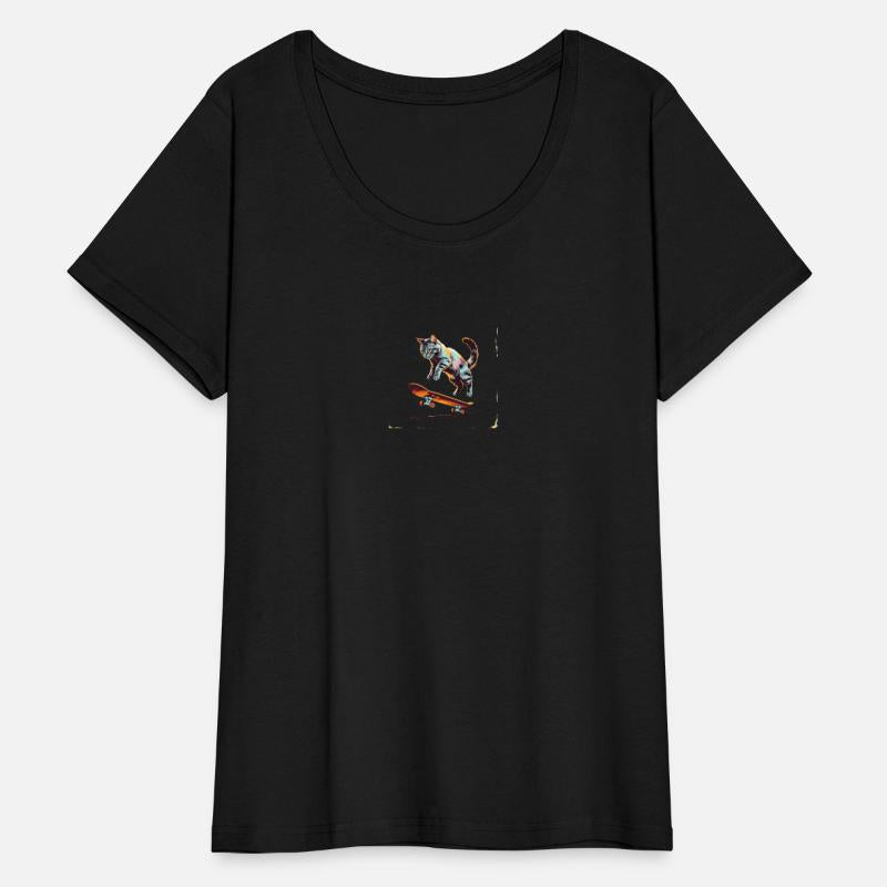 Whimsical Feline Flies High on Polished Skateboard