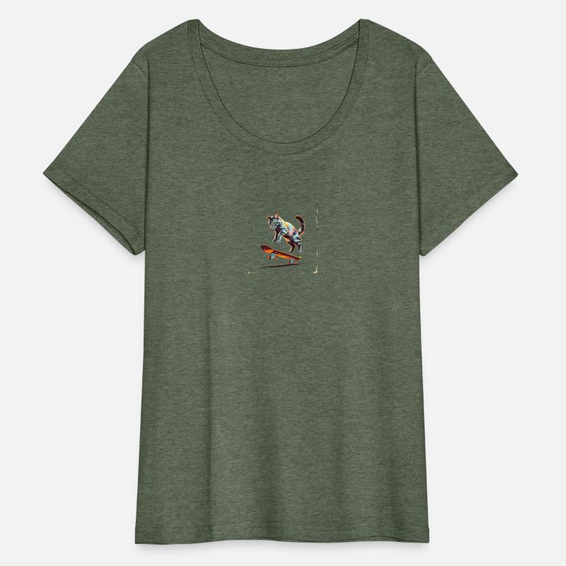 Whimsical Feline Flies High on Polished Skateboard