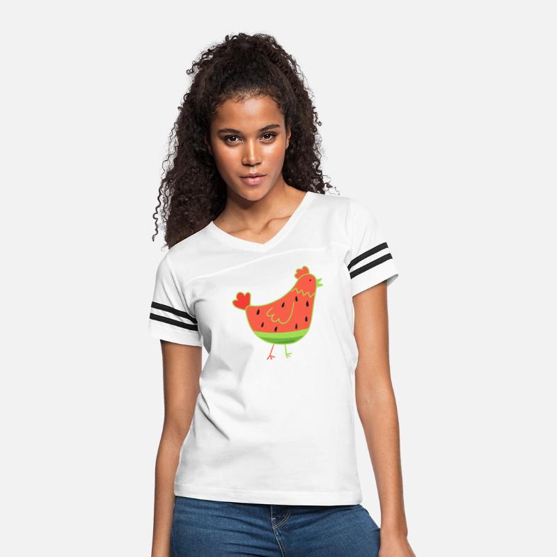 Whimsical Watermelon Chicken Illustration