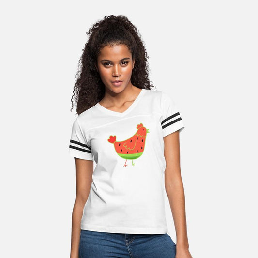 Whimsical Watermelon Chicken Illustration