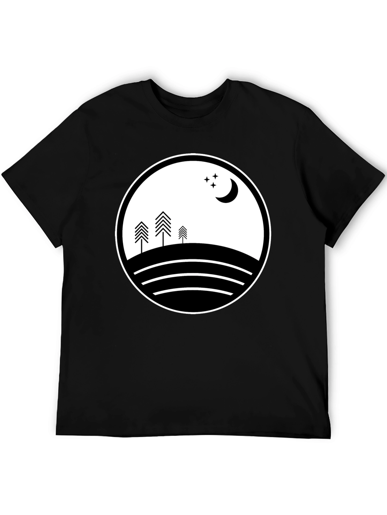 Nature Scene Black Graphic Tee