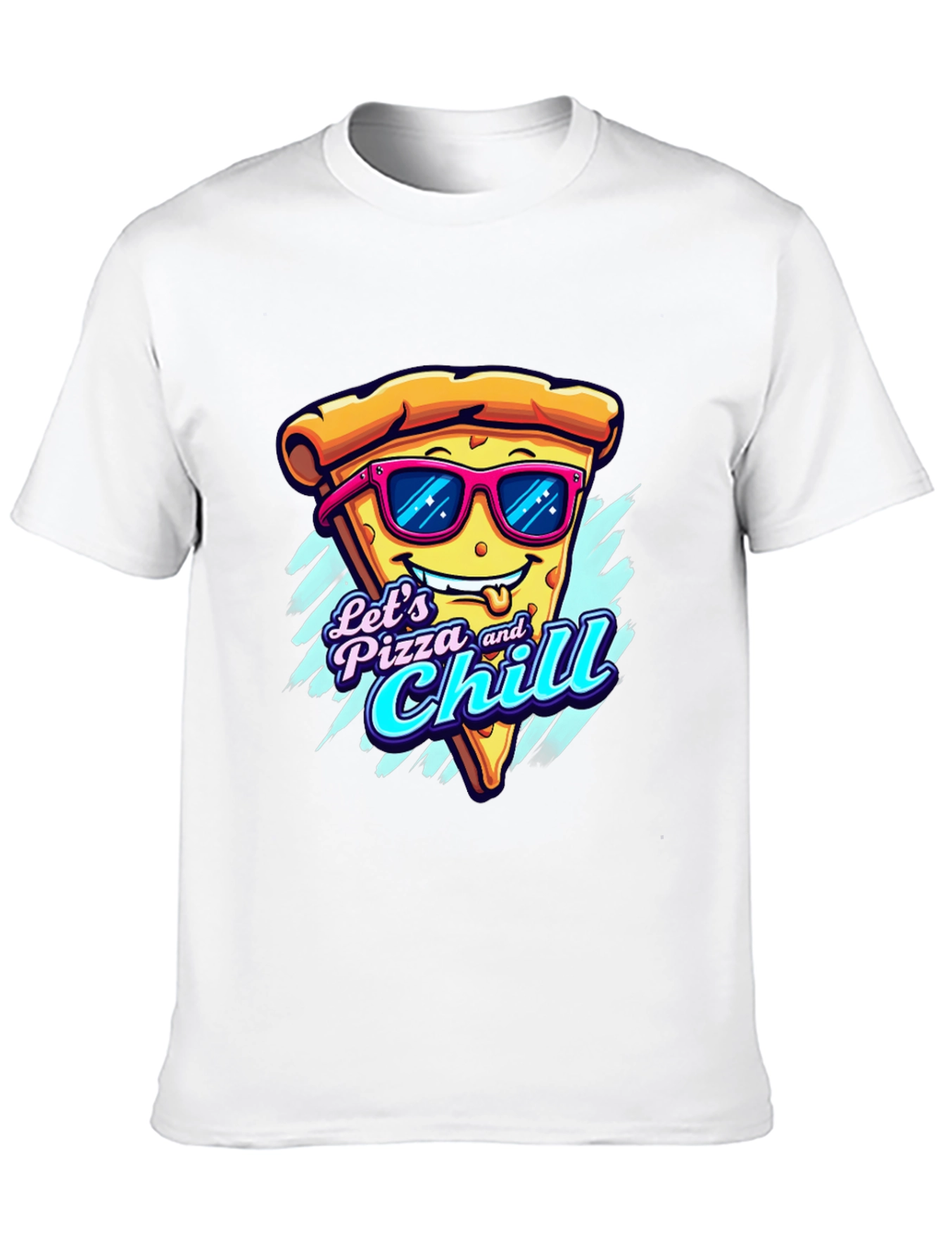Lets Pizza and Chill Funny Graphic Tee