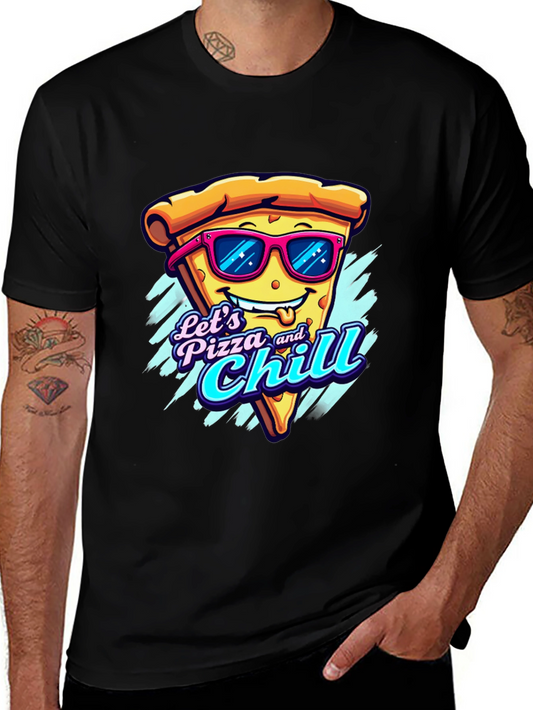 Lets Pizza and Chill Funny Graphic Tee