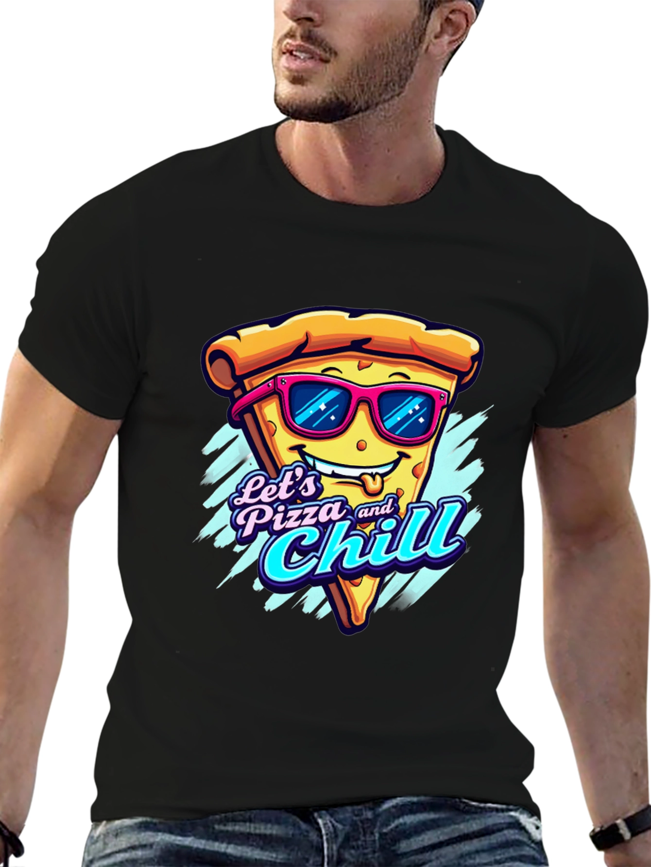 Lets Pizza and Chill Funny Graphic Tee