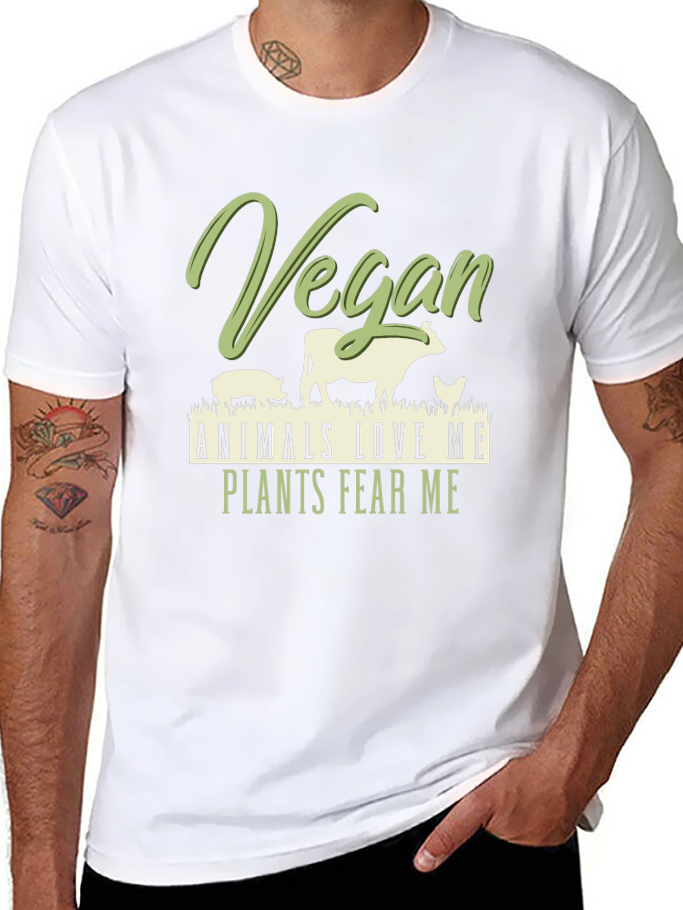 Vegan Animals Love Me Plants Fear Me T-Shirt