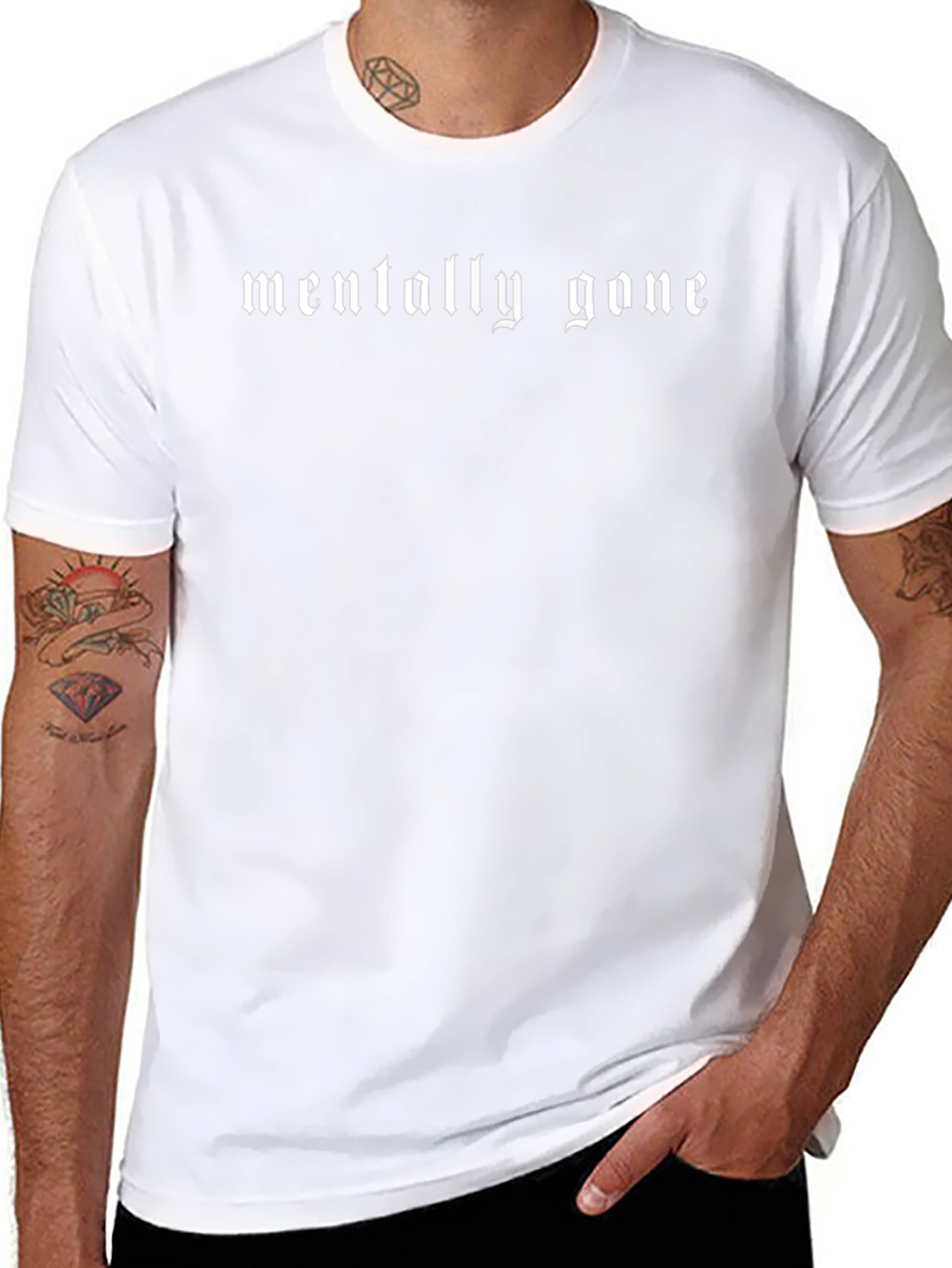 Mentally Gone Graphic Tee - Black Cotton T-Shirt