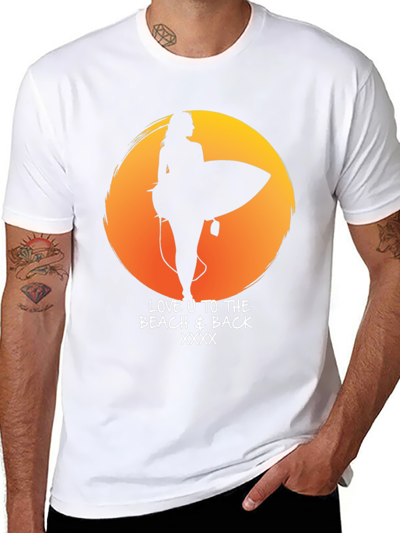 Beach Lover T-Shirt - Sunset Surf Design