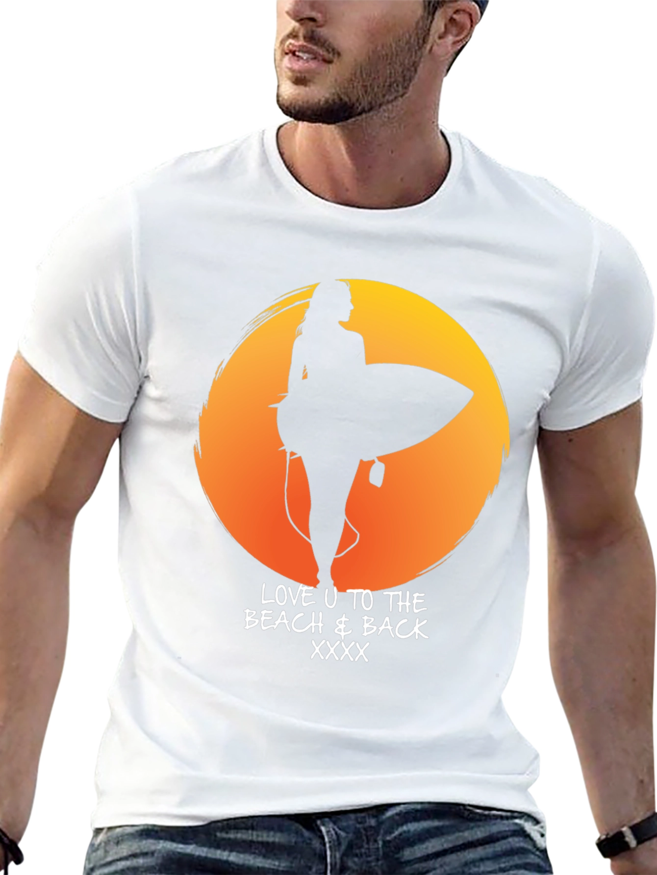 Beach Lover T-Shirt - Sunset Surf Design