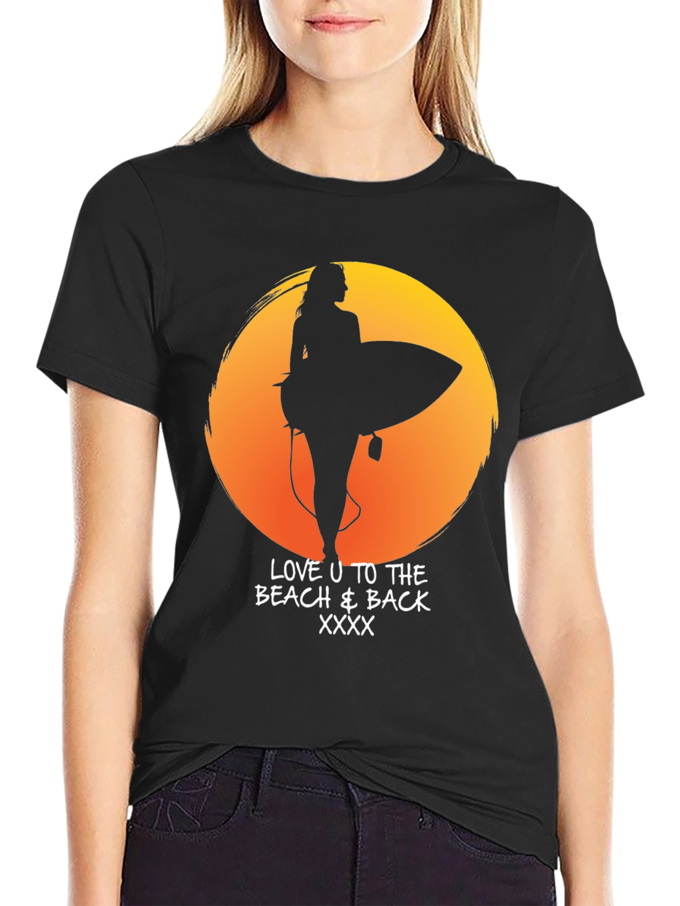 Beach Lover T-Shirt - Sunset Surf Design