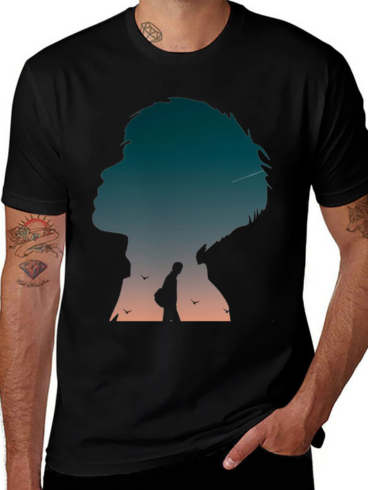 Silhouette Graphic Print Black T-Shirt