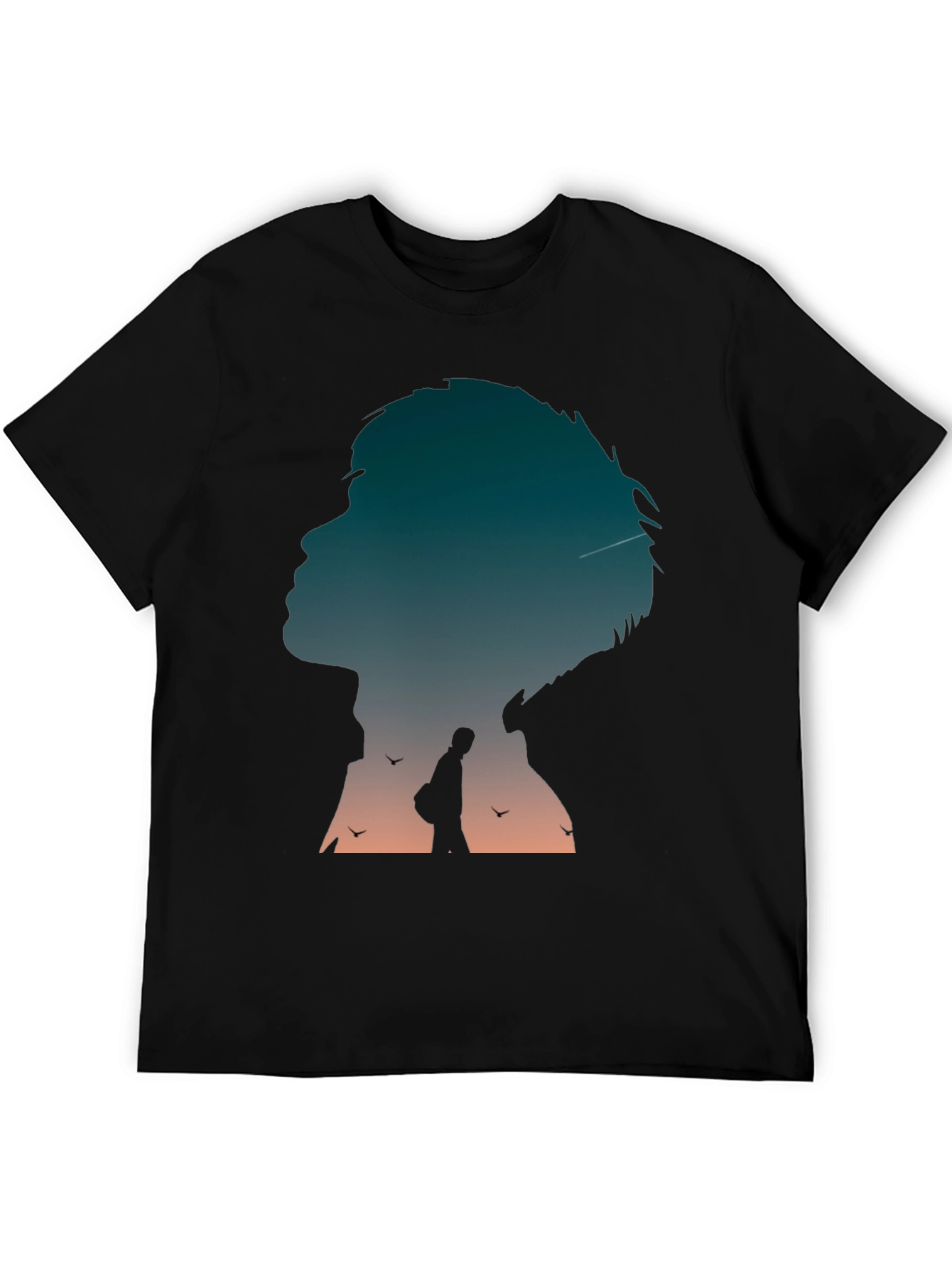 Silhouette Graphic Print Black T-Shirt