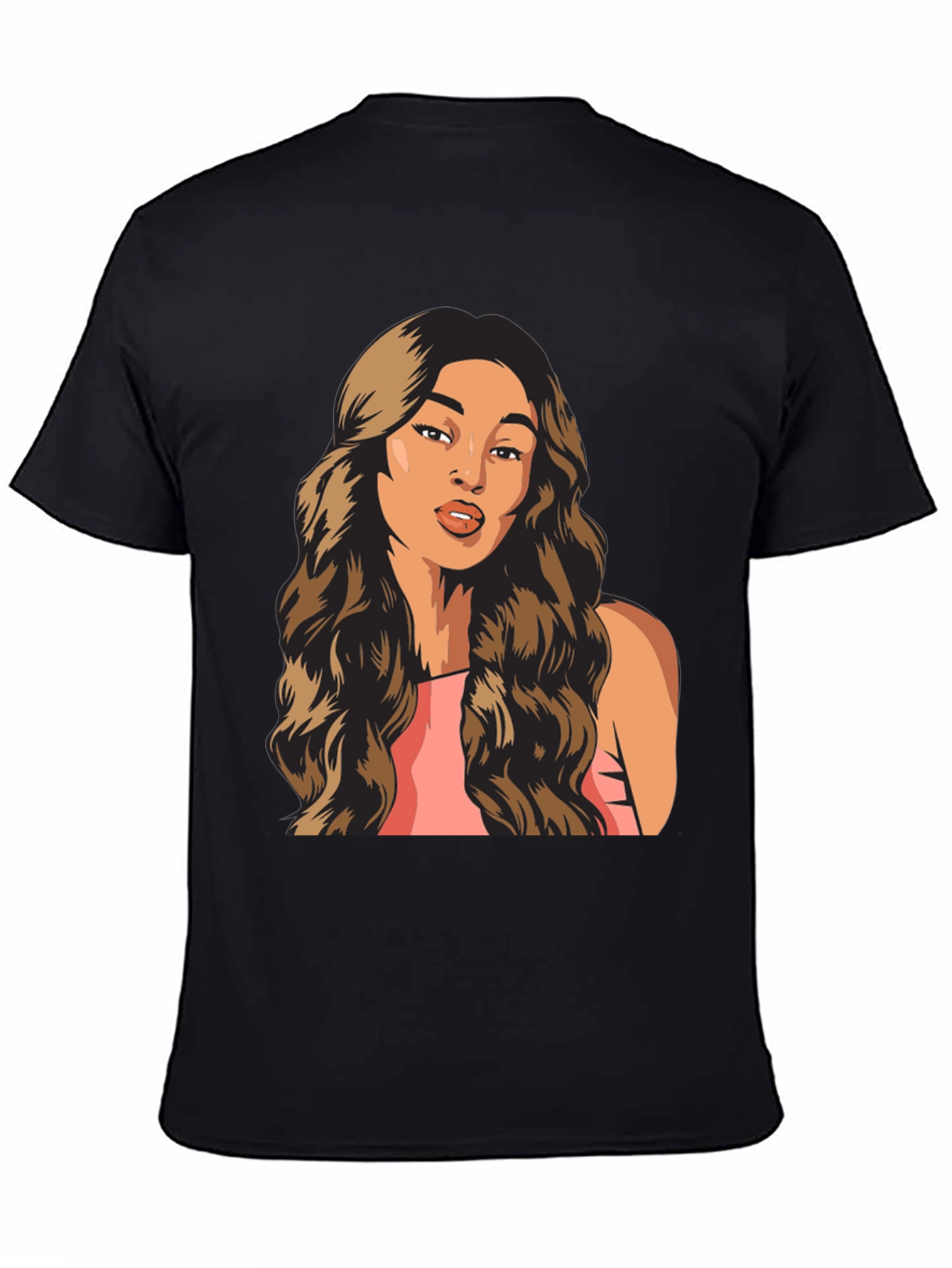 Woman Portrait Graphic T-Shirt Trendy Black Tee