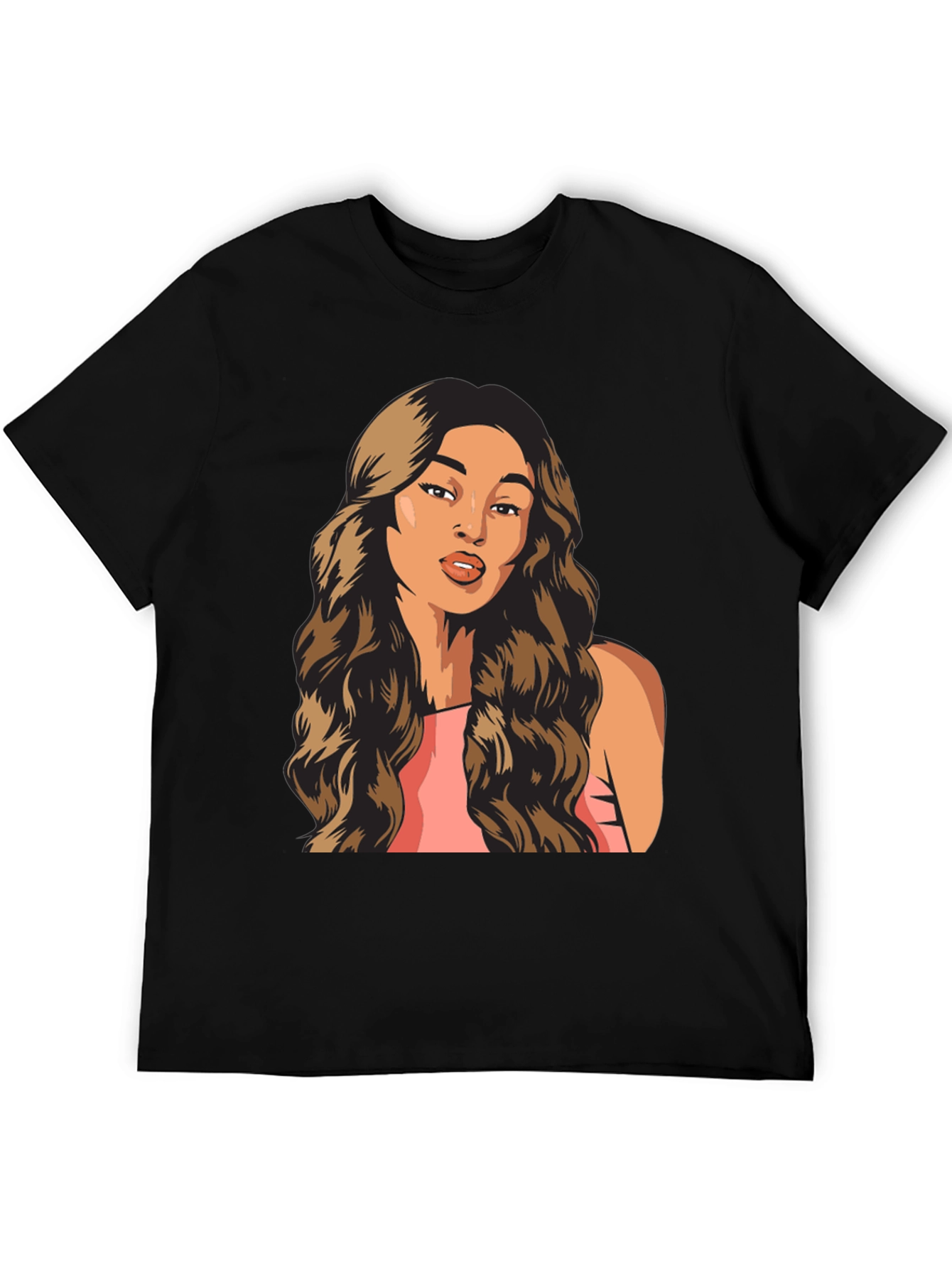 Woman Portrait Graphic T-Shirt Trendy Black Tee