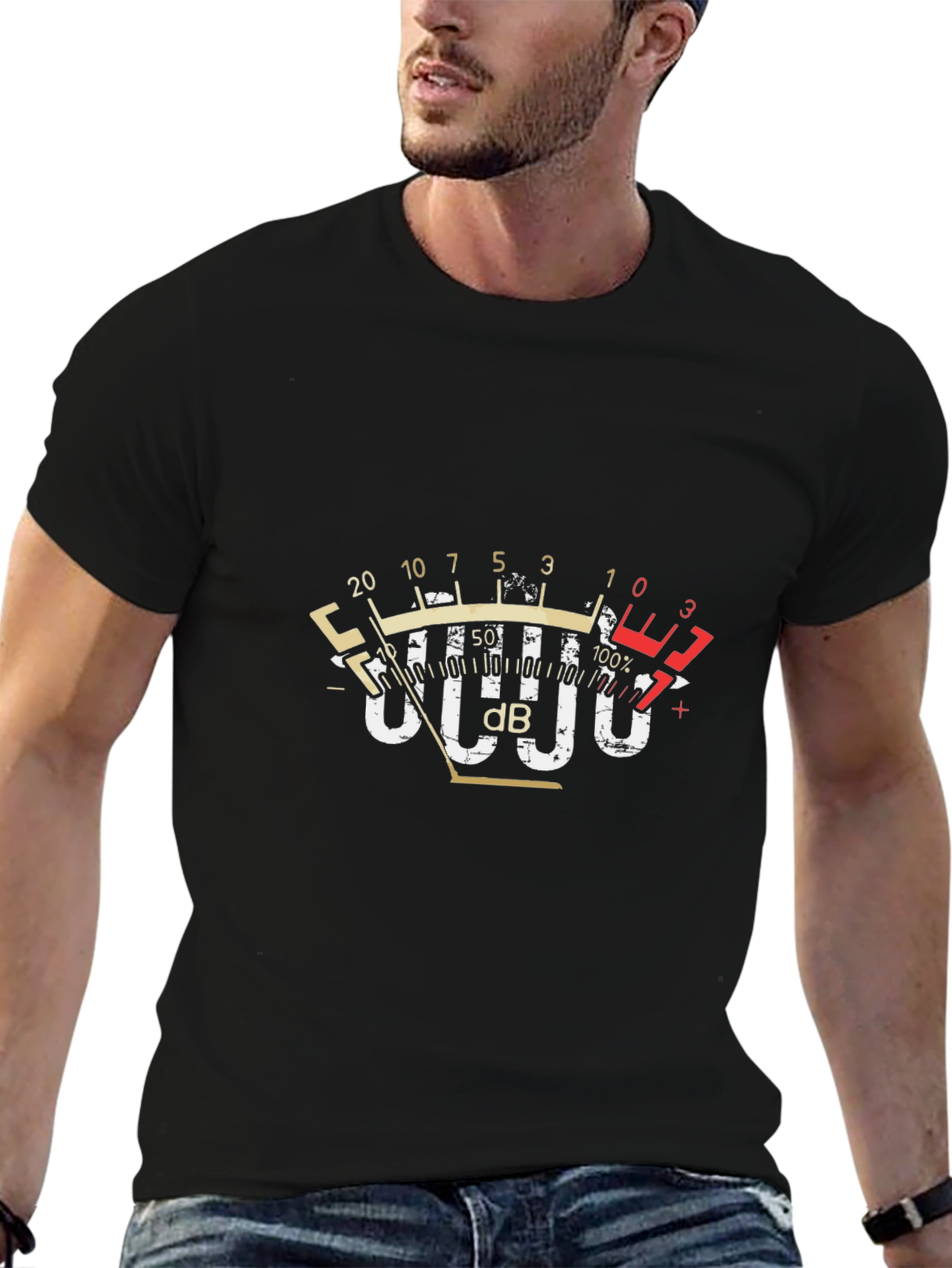 Sound Meter Graphic Tee - Black Cotton Blend