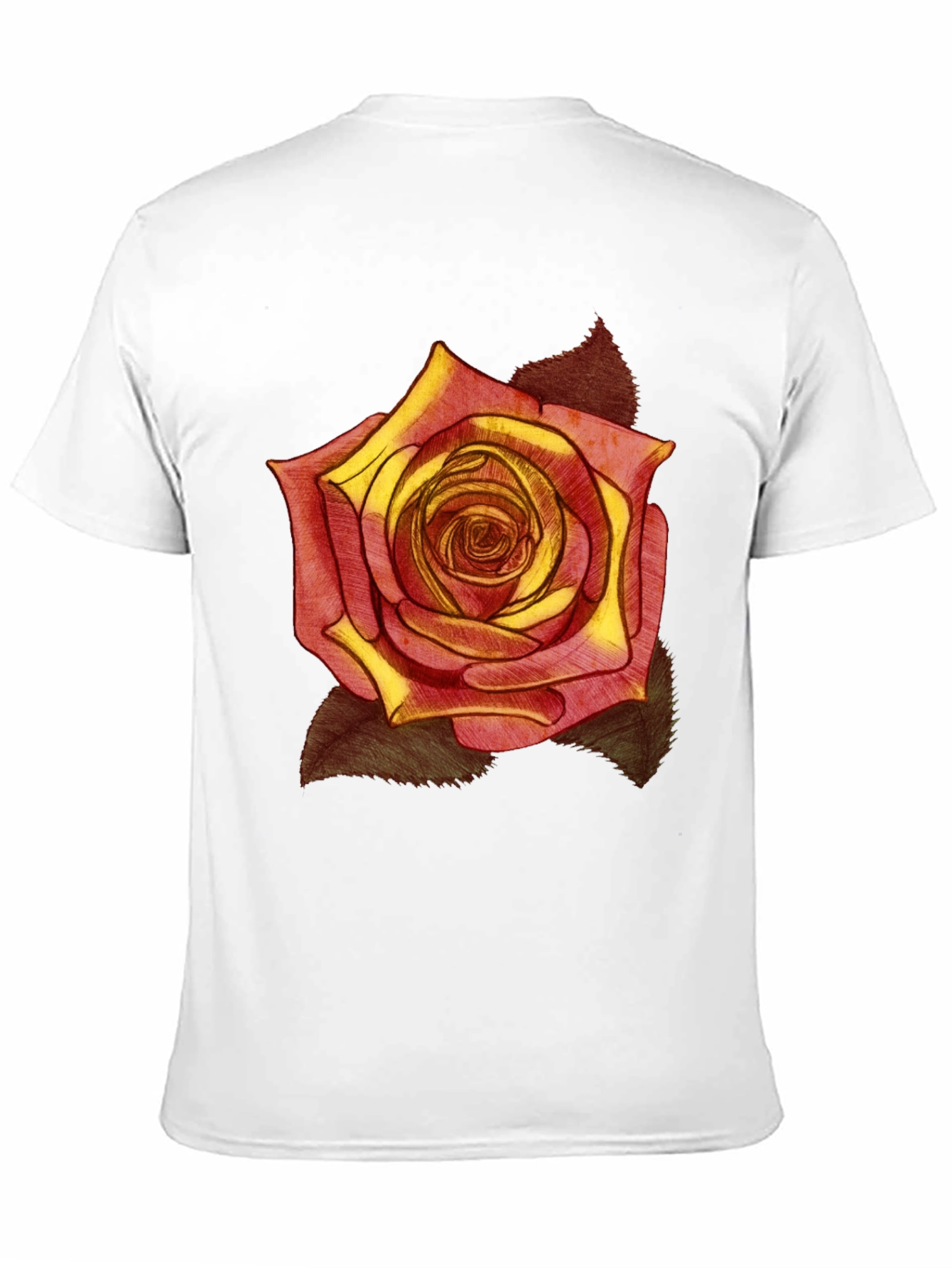 Rose Graphic Print Black T-Shirt