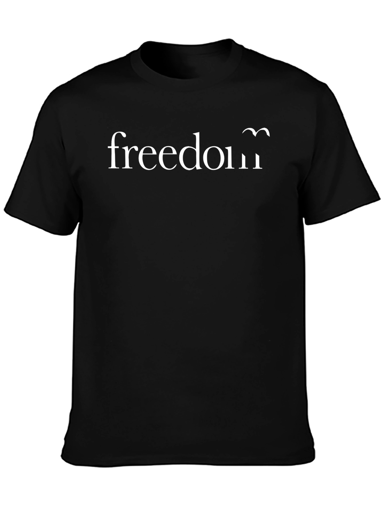 Freedom Graphic Print T-Shirt - Casual Black Tee