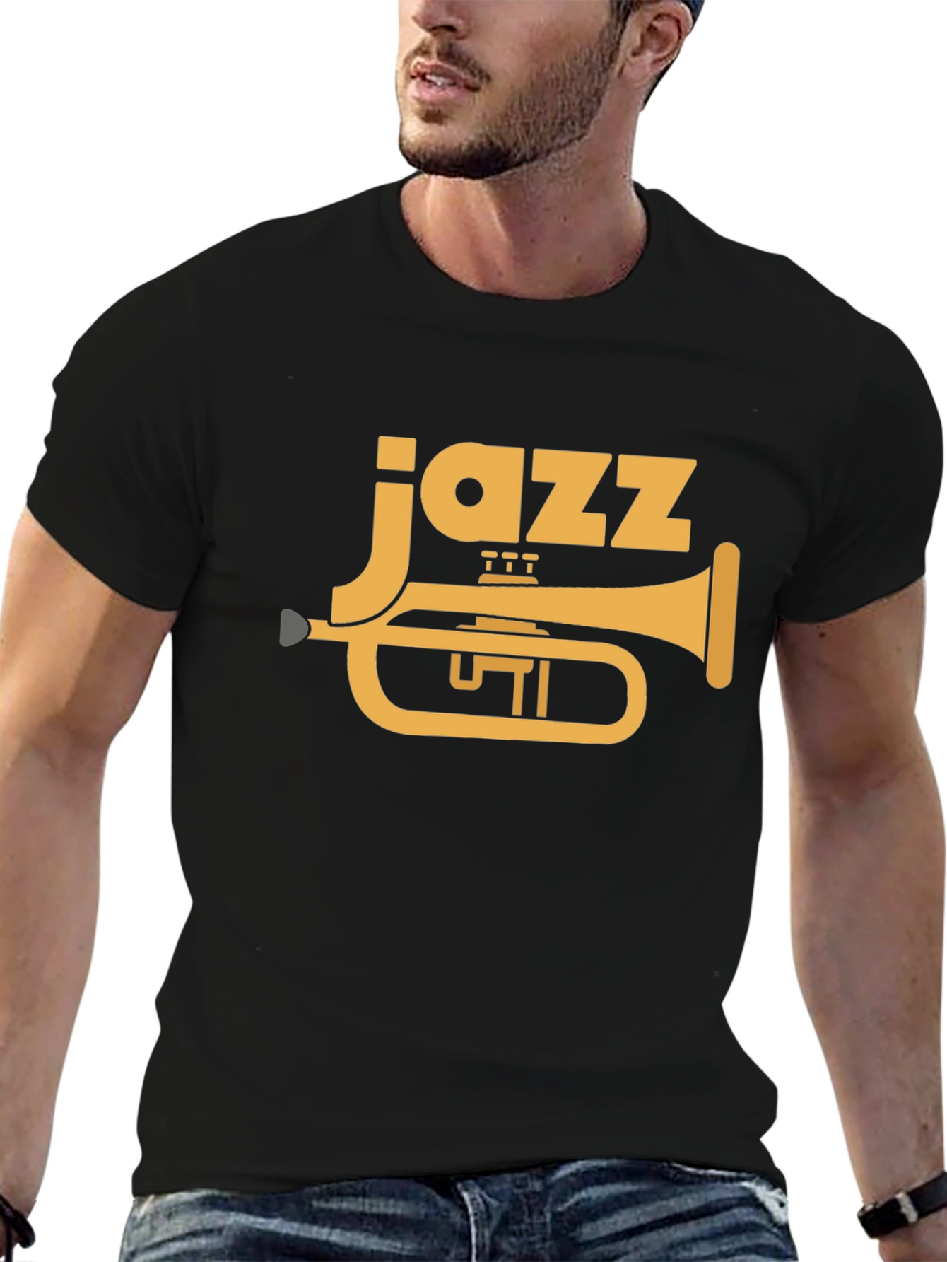 Jazz Trumpet Graphic Tee - Black