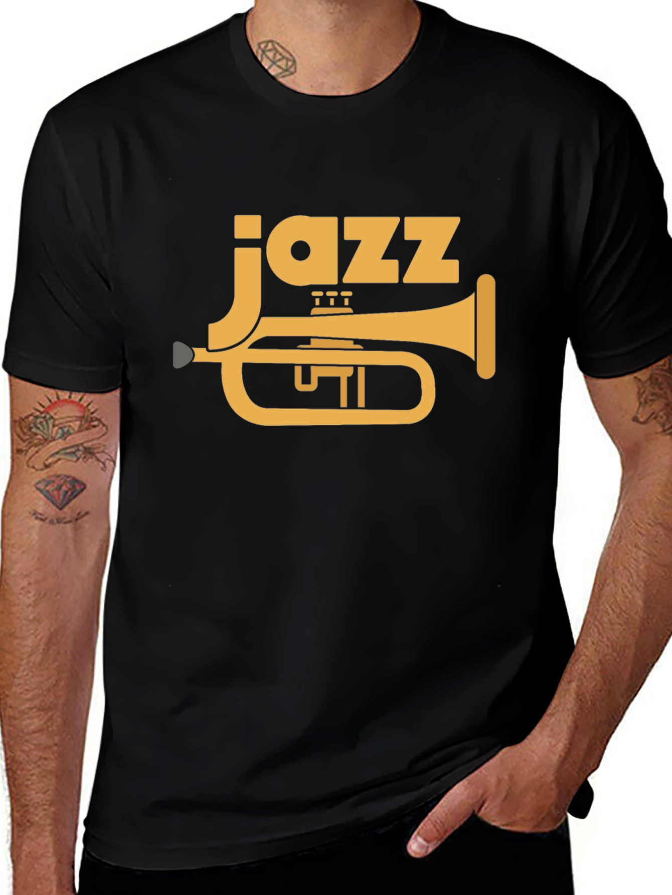 Jazz Trumpet Graphic Tee - Black