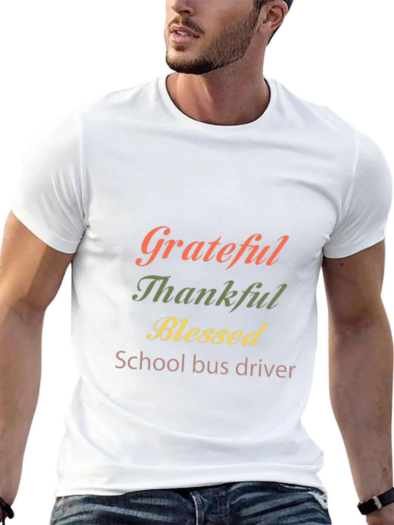Grateful Thankful Blessed School Bus Driver T-Shirt