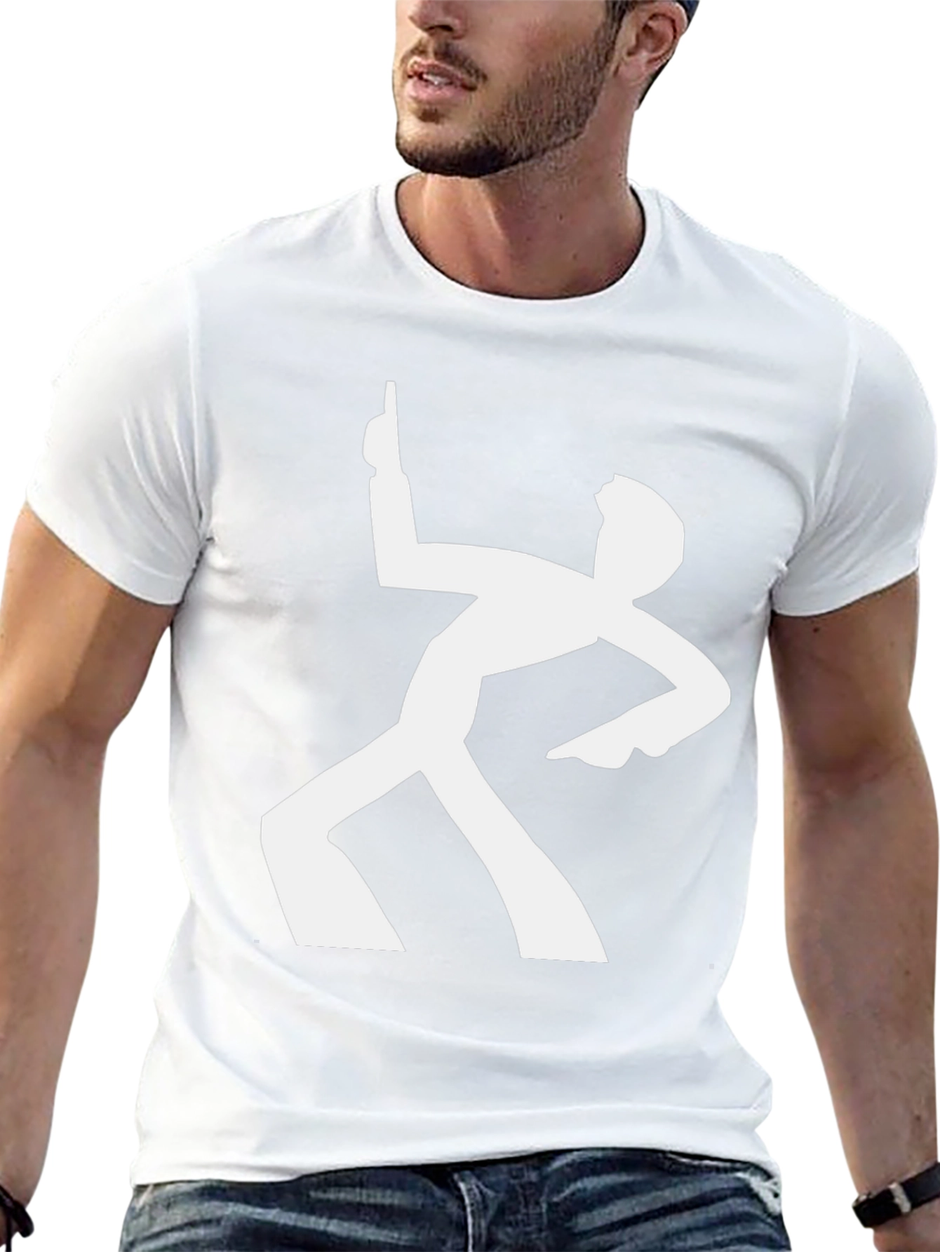 Retro Dance Silhouette Graphic Tee - Black