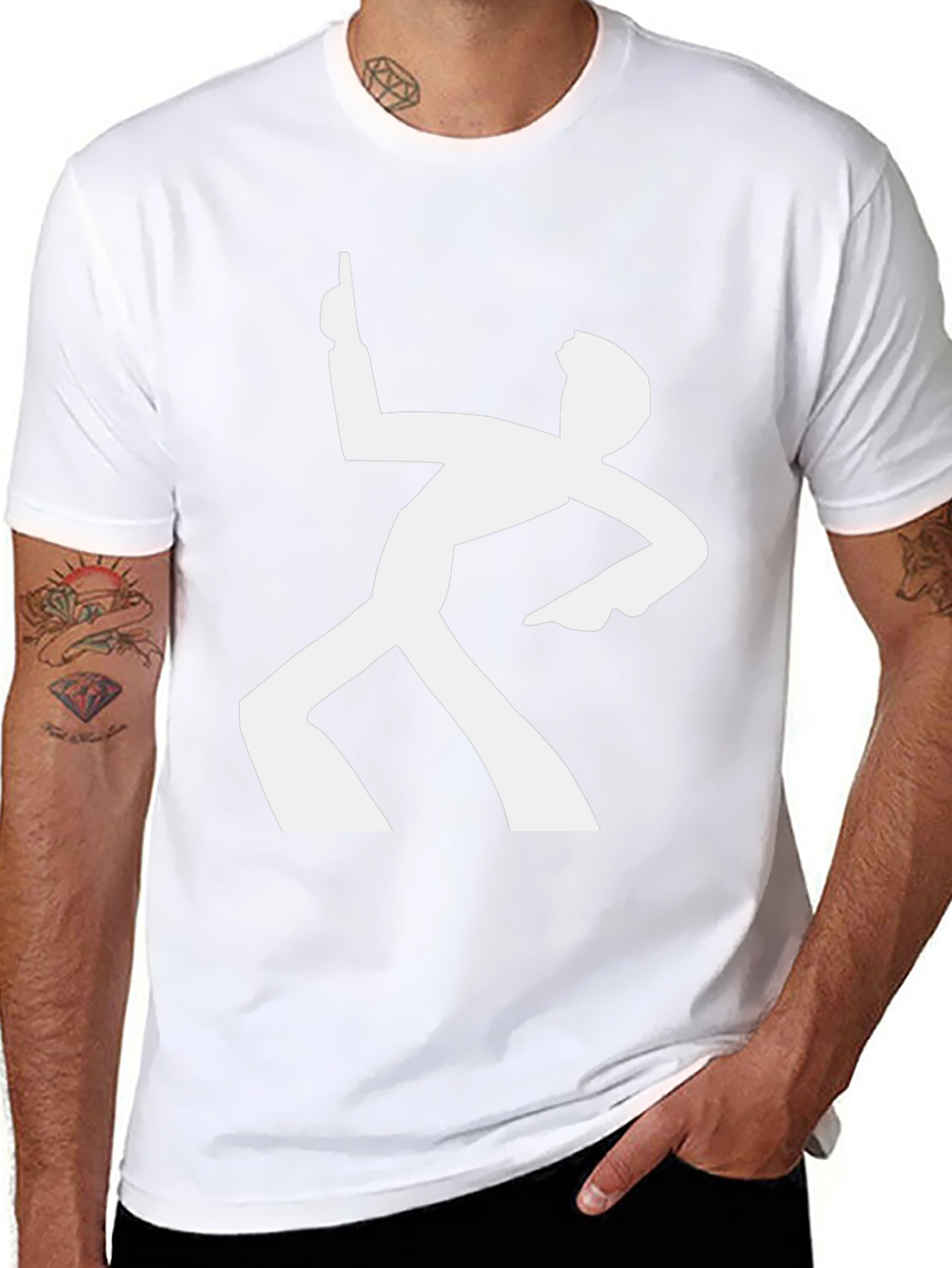 Retro Dance Silhouette Graphic Tee - Black