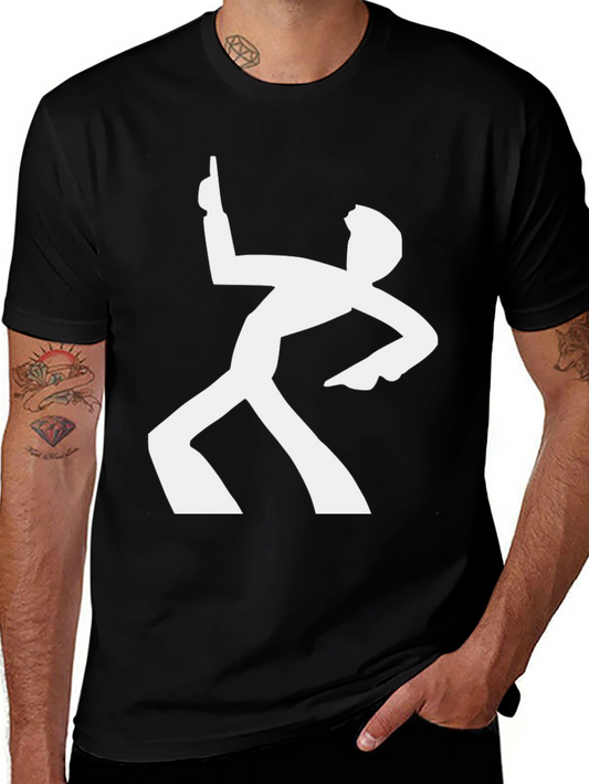 Retro Dance Silhouette Graphic Tee - Black
