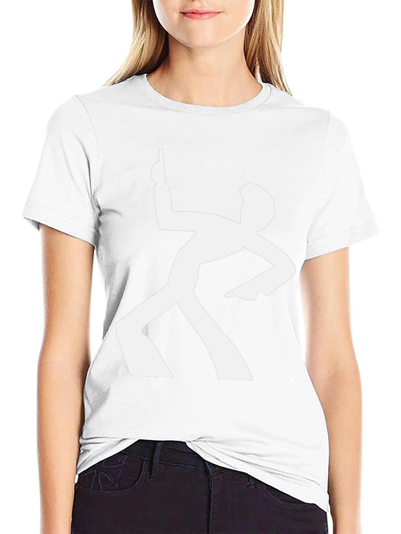 Retro Dance Silhouette Graphic Tee - Black