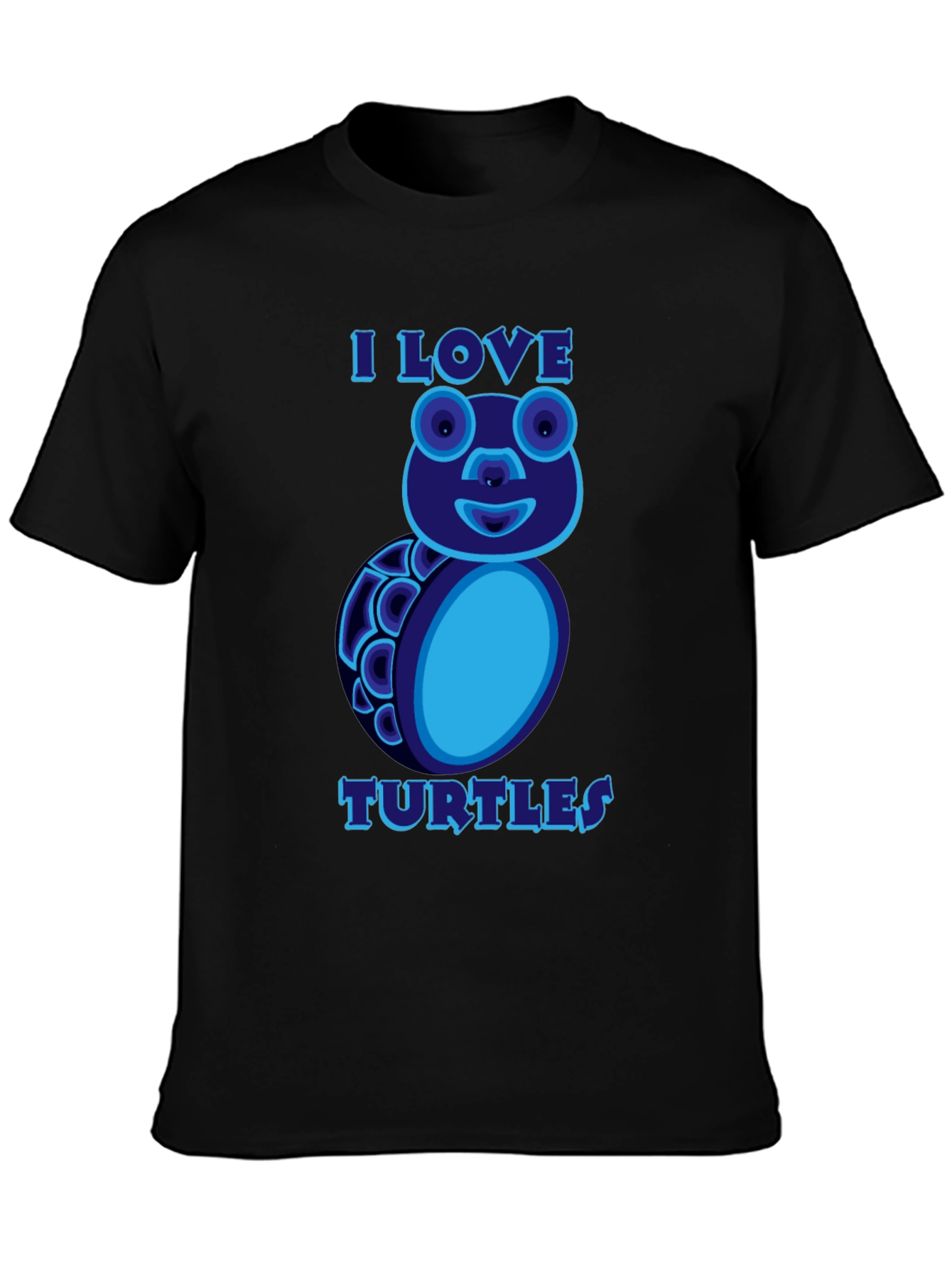 I Love Turtles Graphic T-Shirt Black