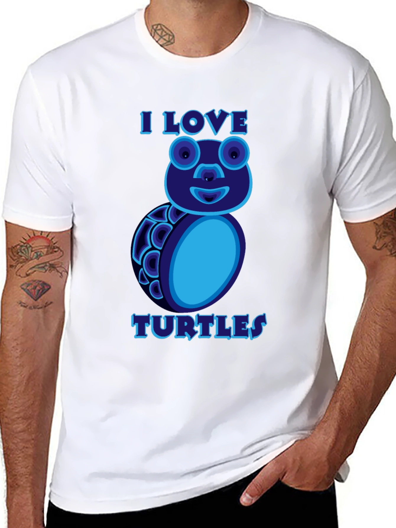 I Love Turtles Graphic T-Shirt Black