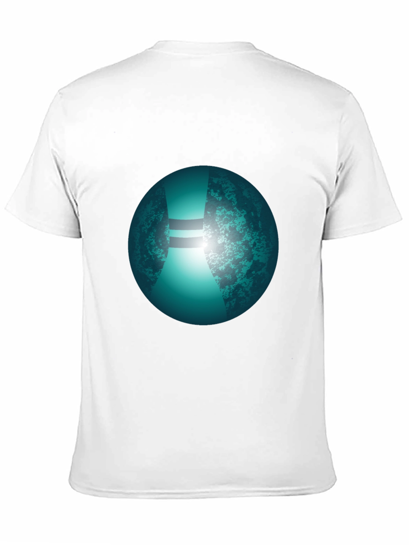 Mens Black T-Shirt with Graphic Orb Design