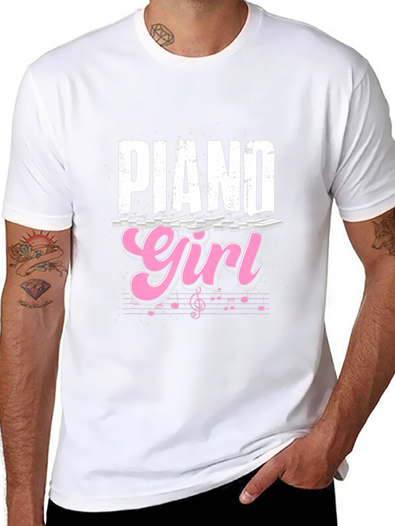 Piano Girl Graphic Tee - Musical Style