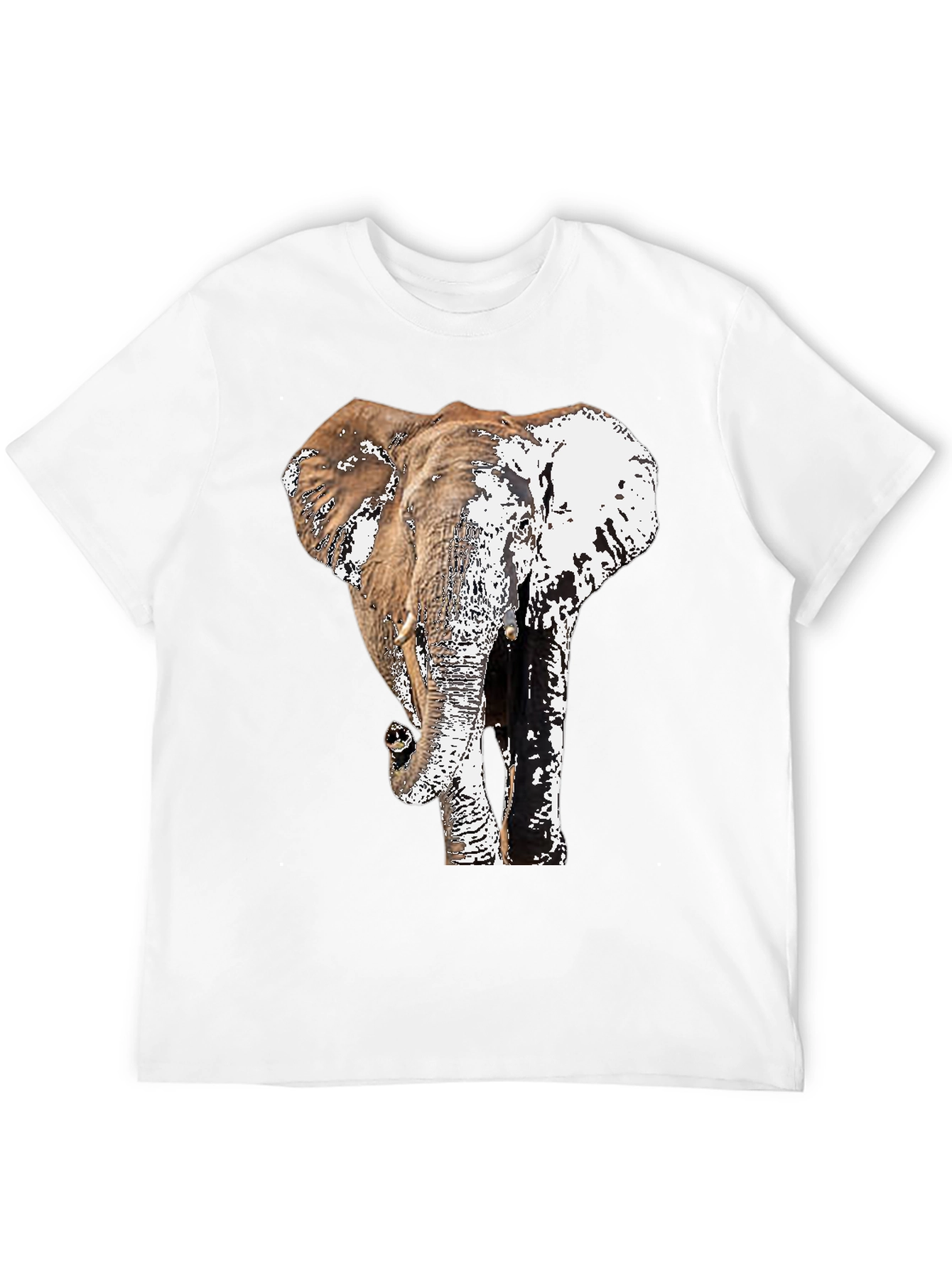 Elephant Graphic Print Black T-Shirt