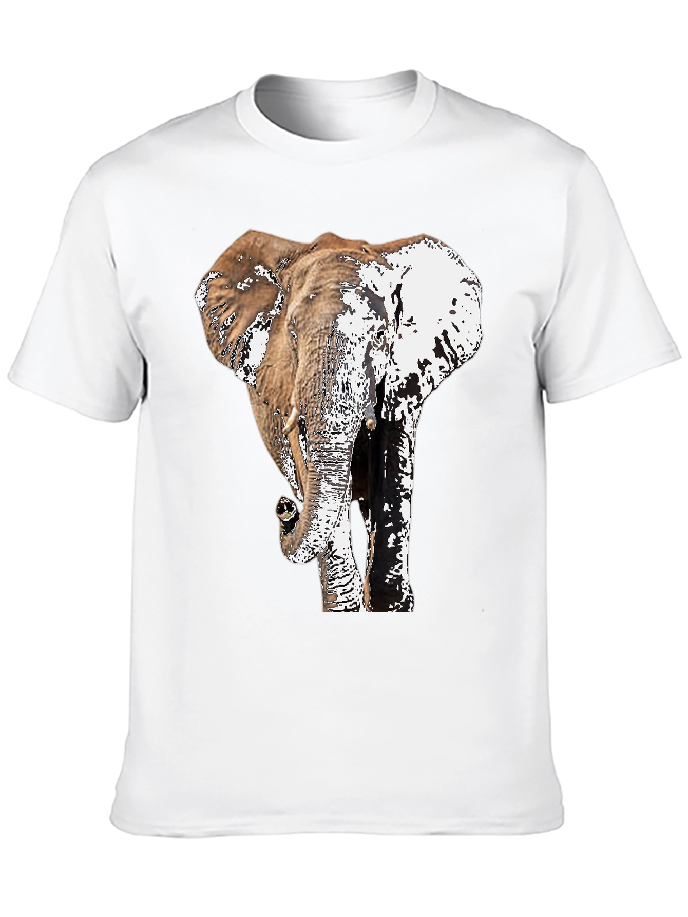 Elephant Graphic Print Black T-Shirt